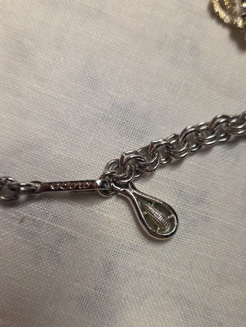 CORO Vintage 1950 Silver Floral Crystal-Link Necklace - Picture 4 of 4